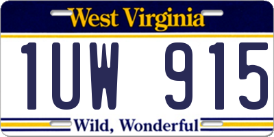 WV license plate 1UW915