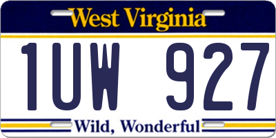 WV license plate 1UW927