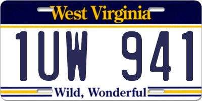 WV license plate 1UW941