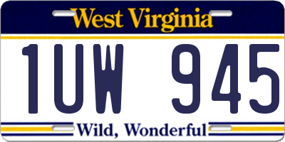 WV license plate 1UW945