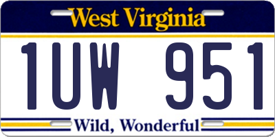 WV license plate 1UW951