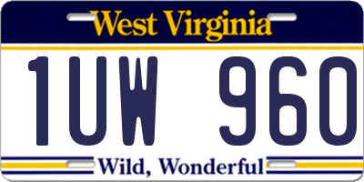 WV license plate 1UW960