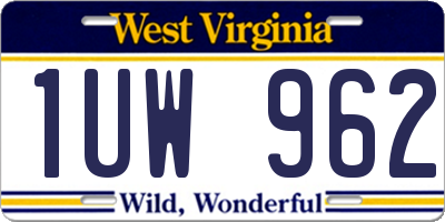 WV license plate 1UW962