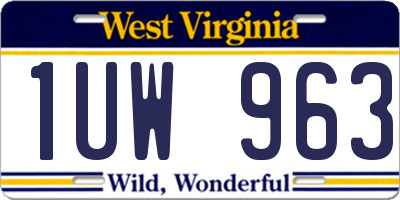 WV license plate 1UW963