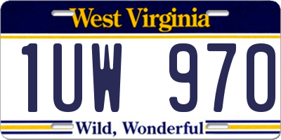 WV license plate 1UW970