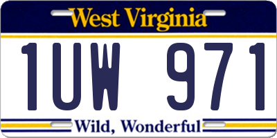 WV license plate 1UW971