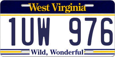 WV license plate 1UW976