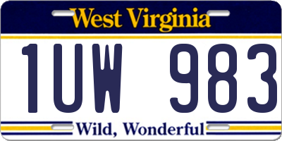 WV license plate 1UW983