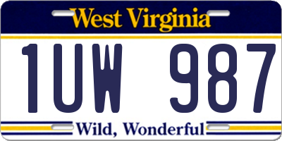 WV license plate 1UW987