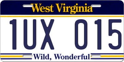 WV license plate 1UX015