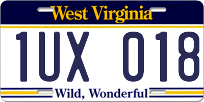 WV license plate 1UX018