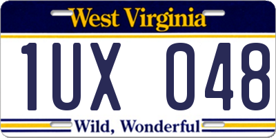 WV license plate 1UX048