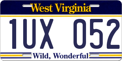 WV license plate 1UX052