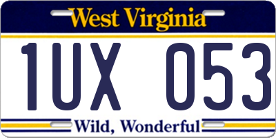 WV license plate 1UX053