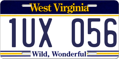 WV license plate 1UX056