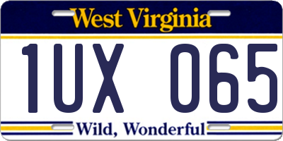 WV license plate 1UX065