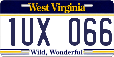 WV license plate 1UX066