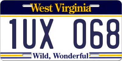 WV license plate 1UX068