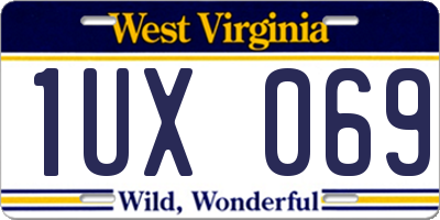 WV license plate 1UX069