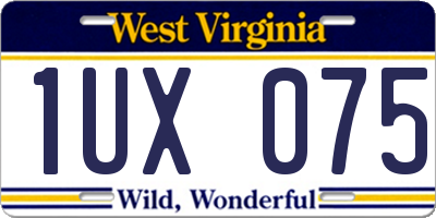 WV license plate 1UX075