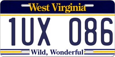 WV license plate 1UX086