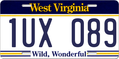 WV license plate 1UX089