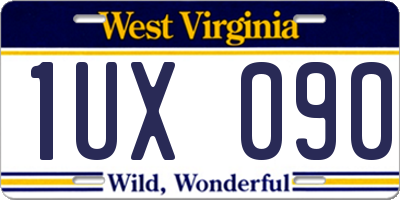 WV license plate 1UX090