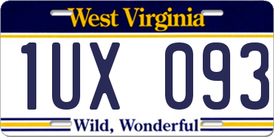 WV license plate 1UX093
