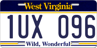 WV license plate 1UX096