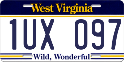 WV license plate 1UX097