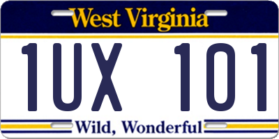 WV license plate 1UX101