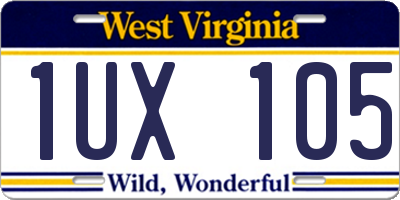 WV license plate 1UX105