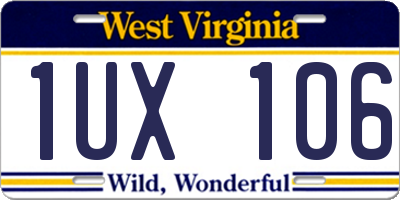 WV license plate 1UX106
