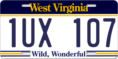 WV license plate 1UX107