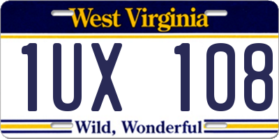 WV license plate 1UX108