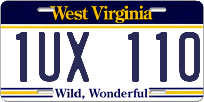 WV license plate 1UX110