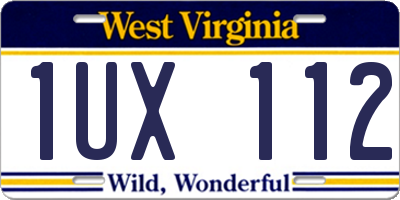 WV license plate 1UX112