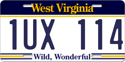 WV license plate 1UX114