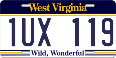 WV license plate 1UX119