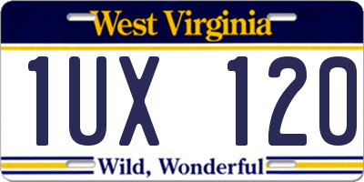 WV license plate 1UX120
