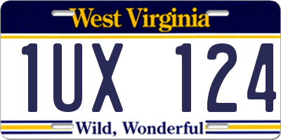 WV license plate 1UX124