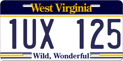 WV license plate 1UX125