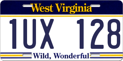 WV license plate 1UX128