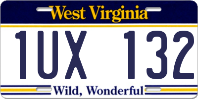 WV license plate 1UX132