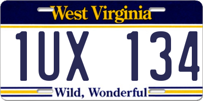 WV license plate 1UX134