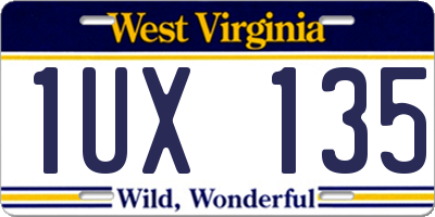 WV license plate 1UX135