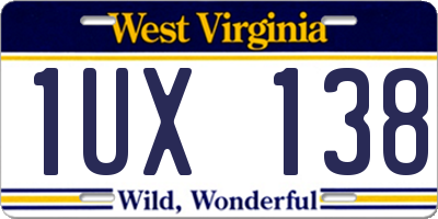 WV license plate 1UX138