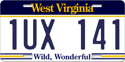 WV license plate 1UX141