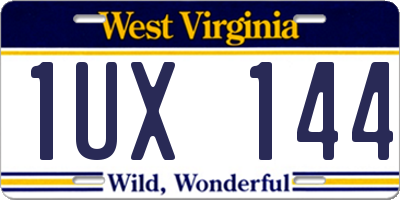 WV license plate 1UX144
