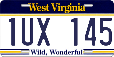 WV license plate 1UX145